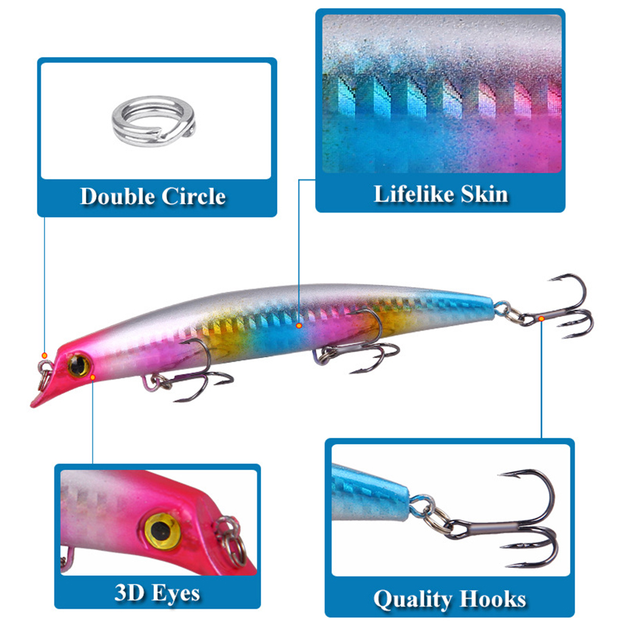 6 buah umpan pancing Crankbait - Fishing Lure Swimbait ulasan dan harga